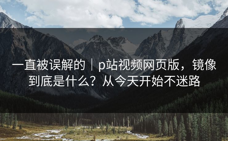 一直被误解的｜p站视频网页版，镜像到底是什么？从今天开始不迷路