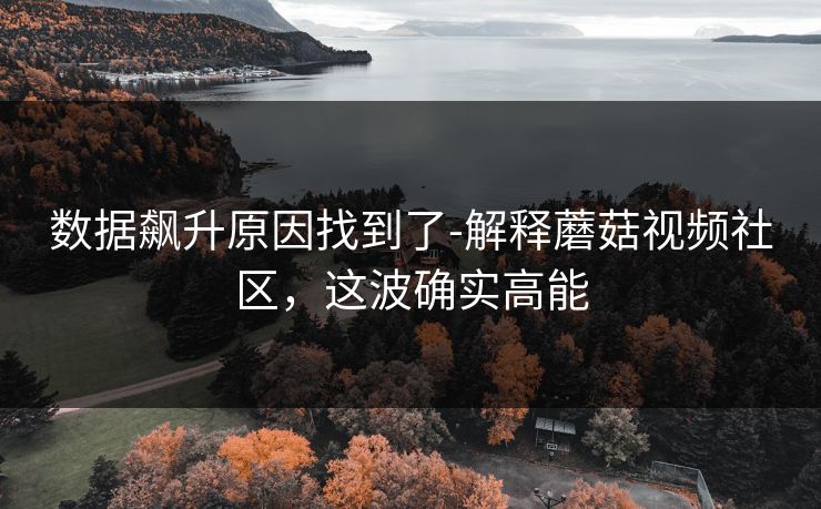 数据飙升原因找到了-解释蘑菇视频社区，这波确实高能