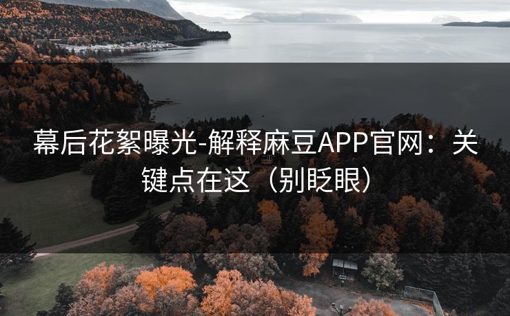 幕后花絮曝光-解释麻豆APP官网：关键点在这（别眨眼）