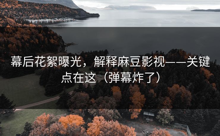 幕后花絮曝光,解释麻豆影视——关键点在这(弹幕炸了) 幕后花絮曝光,解释麻豆影视——关键点在这(弹幕炸了)