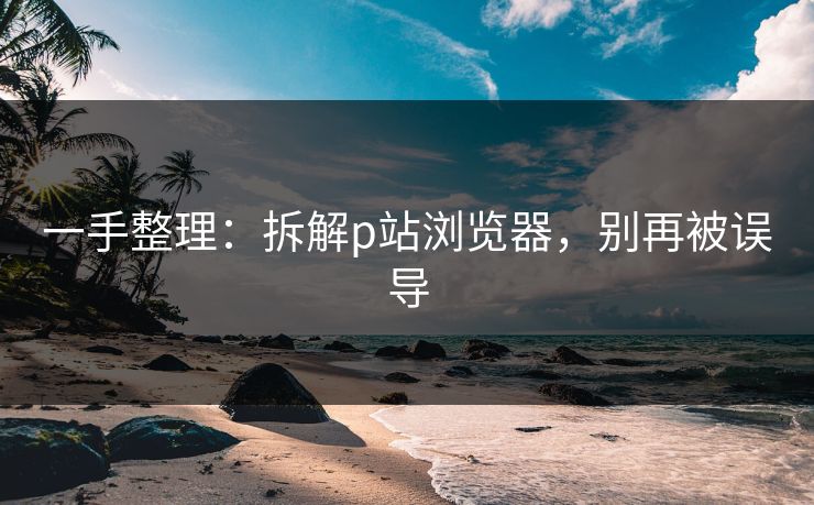 一手整理:拆解p站浏览器,别再被误导 一手整理:拆解p站浏览器,别再被误导