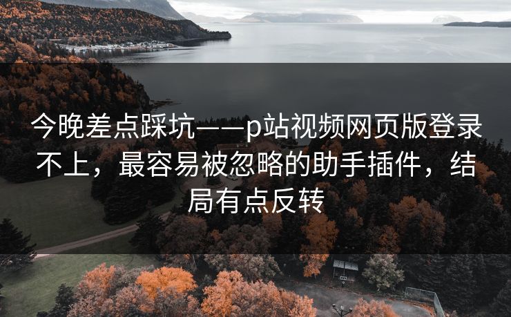 今晚差点踩坑——p站视频网页版登录不上，最容易被忽略的助手插件，结局有点反转