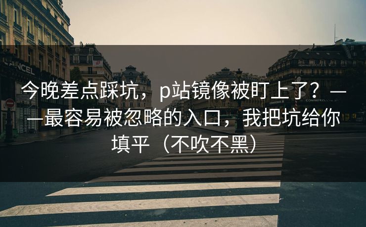 今晚差点踩坑，p站镜像被盯上了？——最容易被忽略的入口，我把坑给你填平（不吹不黑）