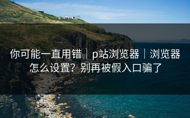 你可能一直用错｜p站浏览器｜浏览器怎么设置？别再被假入口骗了